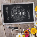 Wood board blackboard eraser kitchen breakfast chalkboard